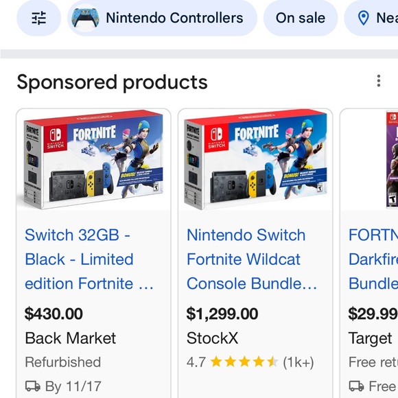 Nintendo Switch Fortnite Edition - Black, Blue, and Red - Picture 11 of 11